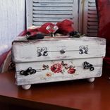 Custom Keepsake Box Storage Box Red Rose Vintage Style French Chic Decor 3 small