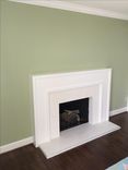 Glass Paneled Built-In Cabinets With Integrated Desk/ Matching Fireplace Surround 4 small