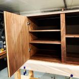 Acid Washed Copper & Walnut Entertainment Center 4 small