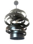 Vortex, Recycled Wine Barrel Steel Rings, Metal Hoops Pendant Light 3 small