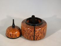 Palm Wood And Gabon Ebony Single Ring Box Asian Influence 2 small