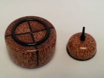 Palm Wood And Gabon Ebony Single Ring Box Asian Influence 3 small
