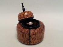 Palm Wood And Gabon Ebony Single Ring Box Asian Influence 4 small