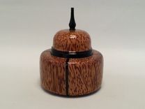 Palm Wood And Gabon Ebony Single Ring Box Asian Influence 6 small