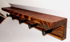 Rustic Railroad Spike Coat Rack; Reclaimed Wood Coat Racks 2 small