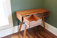 Solid Wood Campaign Desk 3 small