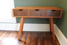 Solid Wood Campaign Desk 4 small