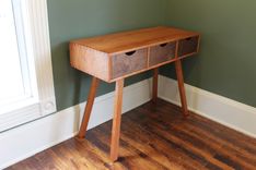 Solid Wood Campaign Desk 5 small