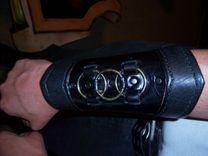 Custom Black Three Brass Ring Bracers 6 small