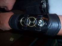 Custom Black Three Brass Ring Bracers 3 small