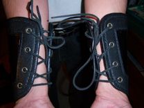 Custom Black Three Brass Ring Bracers 4 small