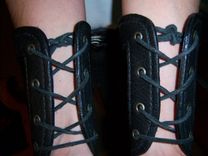 Custom Black Three Brass Ring Bracers 8 small
