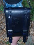 Messenger Bag Black And Blue With Butterfly's 1 small