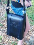 Messenger Bag Black And Blue With Butterfly's 4 small