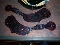 Cowgirl Traditional Western Spur Leathers With Bling-(Spurs Not Included) 1 small