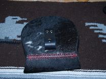 Handmade Black Scottish Leather Sporran Bag With Matching Black Sporran Hangers 5 small