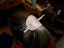 Leather Hair Barrettes New- Adjustable Or Double Stick Design Idea 3 small