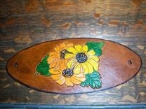 Leather Hair Barrettes New- Adjustable Or Double Stick Design Idea 7 small