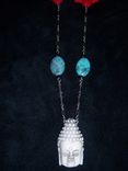 Real Silver Necklace Chain With White Buddha Charm 2 small