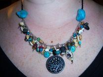 Beautiful Turquoise And Silver Beaded Fringe Necklace 1 small