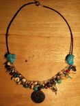Beautiful Turquoise And Silver Beaded Fringe Necklace 2 small