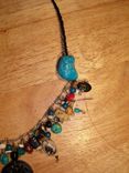 Beautiful Turquoise And Silver Beaded Fringe Necklace 4 small