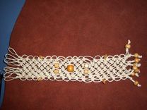 Hemp Bracelest With Wooden And Glass Beads 5 small