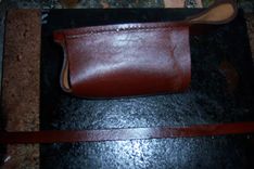 Massage Lotion Holster W/ Leather Belt And Buckle And Custom Ohm Symbol 2 small