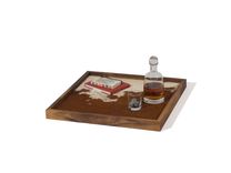 Tray Solid Wood And Cowhide 2 small
