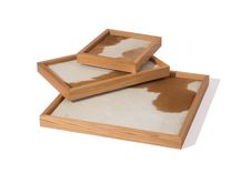 Tray Solid Wood And Cowhide 6 small