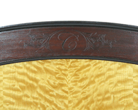 Mahogany Head Board With Unusual Quilted Maple Panel 3 small