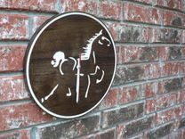 Custom Clock, Walnut, 13" Diameter 1 small