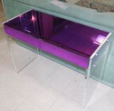 The Lucite Desk; 2 Drawer - Vanity ; Clear, Mirrored, White, Many Colors Options Available 4 small