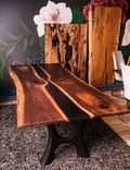 Walnut Live Edge Smoke River 42x96" Dining Table 5 small