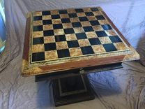 Custom Chess Table In Kingwood, Ebony, Maple Burl, And Walnut 1 small