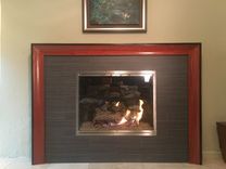 Modern Coved Bubinga And Wenge Fireplace Mantel 1 small