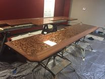 Mahogany And Penny Bar Countertop. 1 small