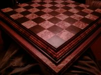 Ebony, Maple Burl, Mahogany, And Padouk Chess Board 5 small