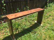 Western Walnut Waterfall Console Table 1 small
