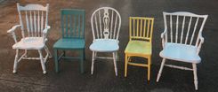 Custom Painted Mismatched Farmhouse Dining Chairs 5 small