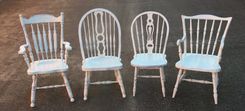 Custom Painted Mismatched Farmhouse Dining Chairs 2 small