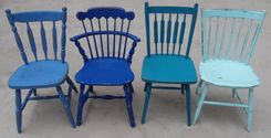 Custom Painted Mismatched Farmhouse Dining Chairs 4 small
