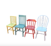 Custom Painted Mismatched Farmhouse Dining Chairs 1 small
