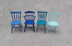 Custom Painted Mismatched Farmhouse Dining Chairs 6 small