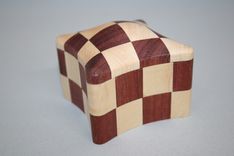 Checkerboard #23 Handcrafted Wooden Box 1 small
