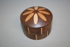 Abstract Flower #5 Handcrafted Wooden Box 1 small