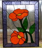 Orange Summer Blooms In Stained Glass 3 small
