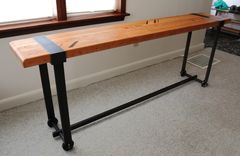 Steel And Cherry Console Table 4 small