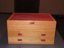 Cherry And Purpleheart 2 Drawer Jewelry Box 1 small