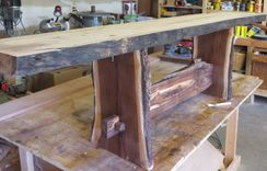 Live Edge Walnut Slab Bench With Turquoise Inlay 1 small